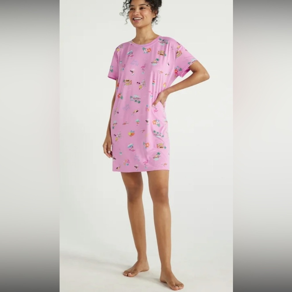 Joyspun Pink Vacay Nightgown with Pockets Large/X Large